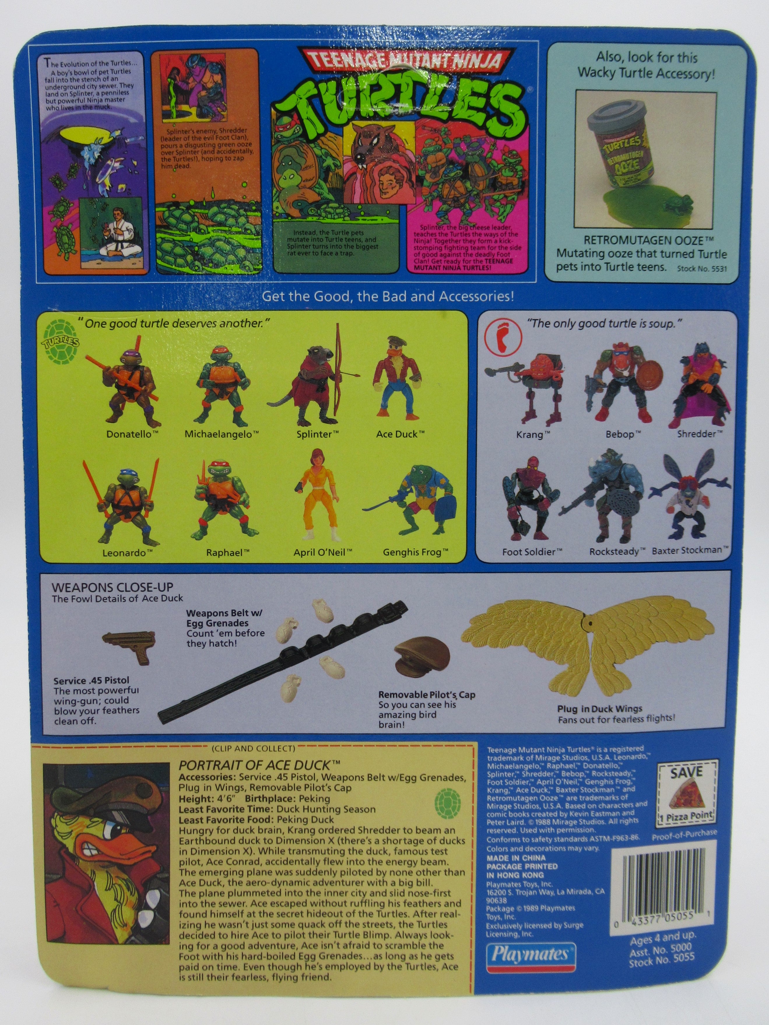 Teenage Mutant Ninja Turtles Ace Duck 4.5" Figure TNMTs - Playmates (1989)